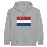 Sweat à capuche zippé pays-bas coton mélangé broderie
