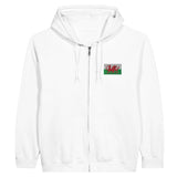 Sweat à capuche zippé pays de galles broderie couleur coton