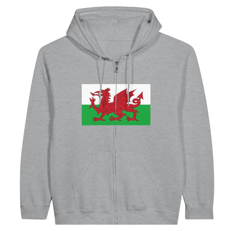Sweat à capuche zippé pays de galles coton mélangé