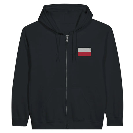 Sweat à capuche zippé pologne coton mélangé brodé