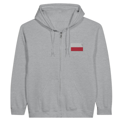 Sweat à capuche zippé pologne coton mélangé brodé