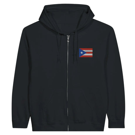 Sweat à capuche zippé porto rico broderie coton mélangé