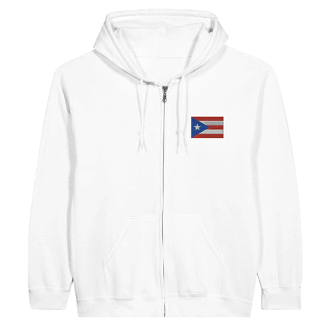 Sweat à capuche zippé porto rico broderie coton mélangé