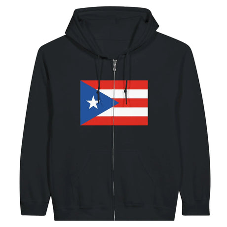 Sweat à capuche zippé porto rico coton broderie couleur