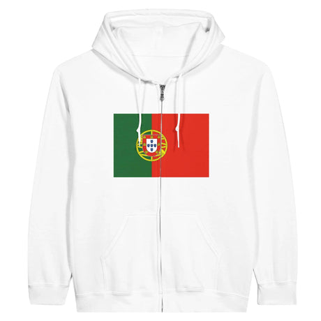 Sweat à capuche zippé portugal coton broderie confort optimal
