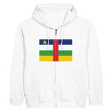 Sweat à capuche zippé république centrafricaine coton brodé