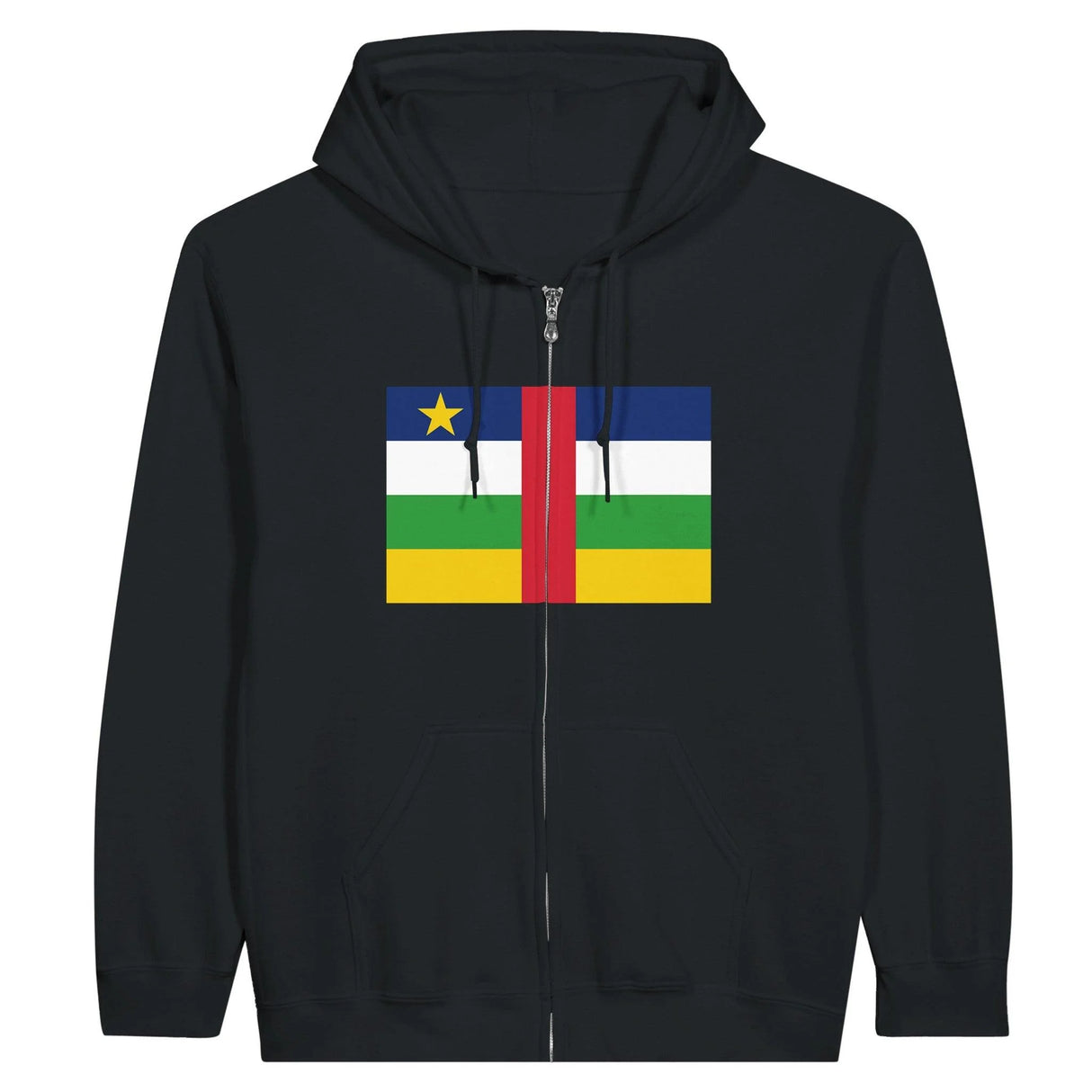 Sweat à capuche zippé république centrafricaine coton brodé