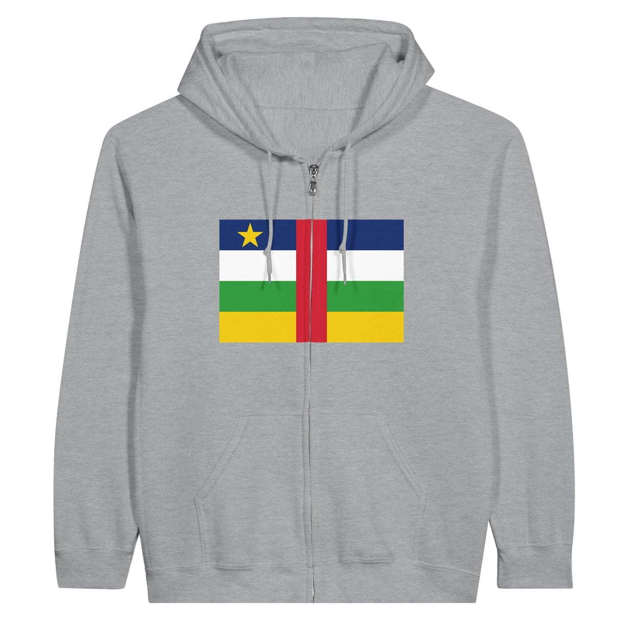 Sweat à capuche zippé république centrafricaine coton brodé
