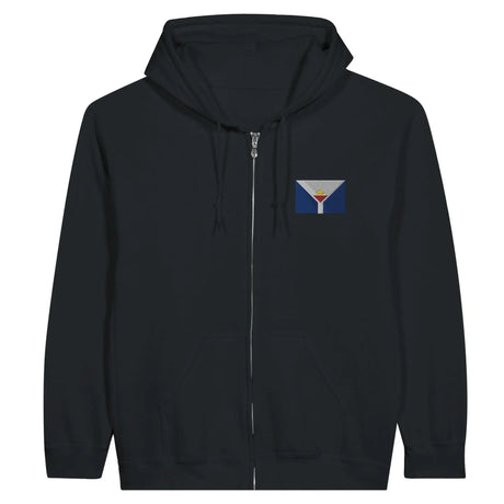 Sweat à capuche zippé saint-martin coton broderie couleur