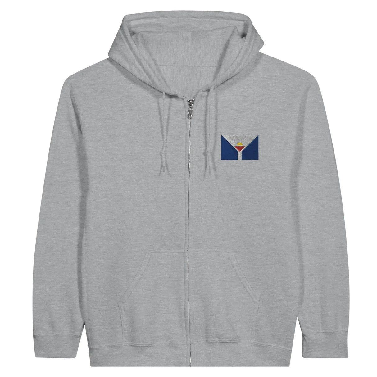 Sweat à capuche zippé saint-martin coton broderie couleur