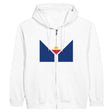 Sweat à capuche zippé saint-martin coton broderie drapeau