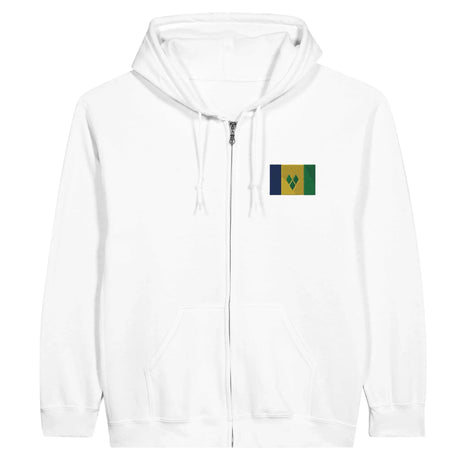 Sweat à capuche zippé saint-vincent broderie couleur