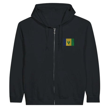 Sweat à capuche zippé saint-vincent broderie couleur