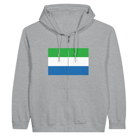 Sweat à capuche zippé sierra leone coton mélangé brodé