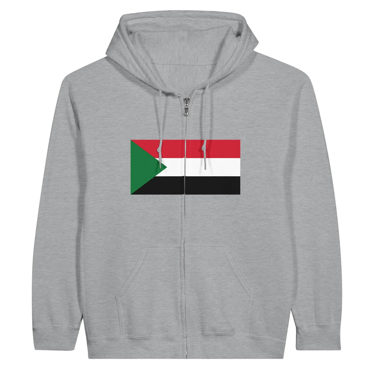 Sweat à capuche zippé soudan coton mélangé broderie