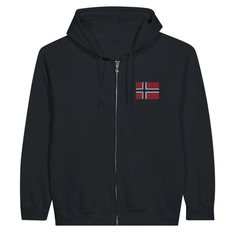 Sweat à capuche zippé svalbard coton broderie couleur
