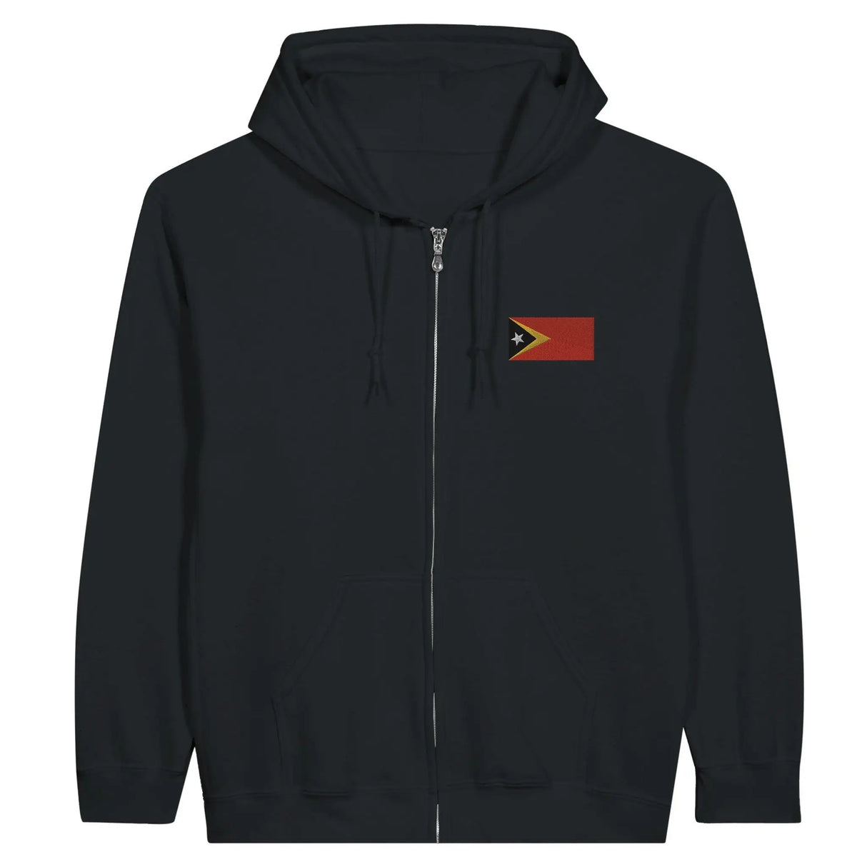 Sweat à capuche zippé timor oriental broderie coton mélangé