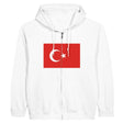Sweat à capuche zippé turquie coton mélangé broderie