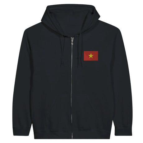 Sweat à capuche zippé viêt nam coton broderie couleur