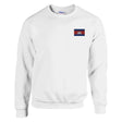 Sweat-shirt cambodge broderie couleur en coton mélangé