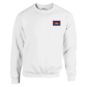 Sweat-shirt cambodge broderie couleur en coton mélangé