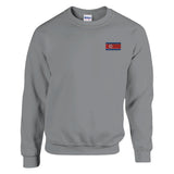 Sweat-shirt corée du nord broderie couleur coton mélangé