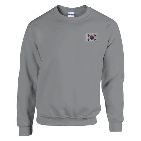 Sweat-shirt corée du sud broderie couleur coton mélangé