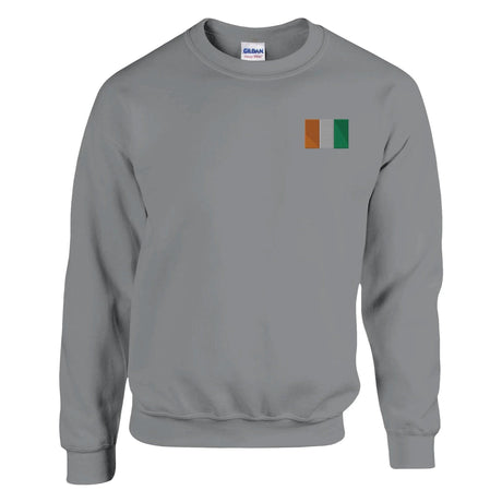 Sweat-shirt côte d’ivoire broderie couleur coton mélangé