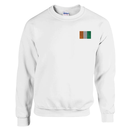Sweat-shirt côte d’ivoire broderie couleur coton mélangé