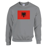 Sweat-shirt drapeau albanie coton mélangé brodé doux