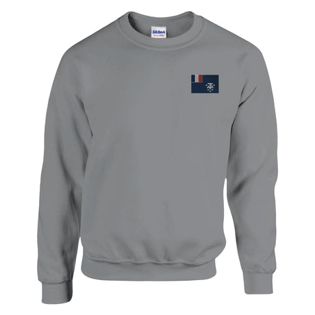 Sweat-shirt drapeau antarctique française broderie coton