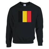 Sweat-shirt drapeau belgique coton mélangé brodé doux