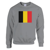 Sweat-shirt drapeau belgique coton mélangé brodé doux