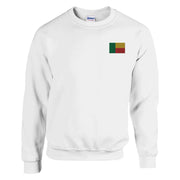 Sweat-shirt drapeau bénin broderie couleur coton mélangé