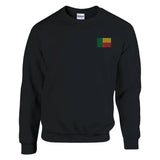 Sweat-shirt drapeau bénin broderie couleur coton mélangé