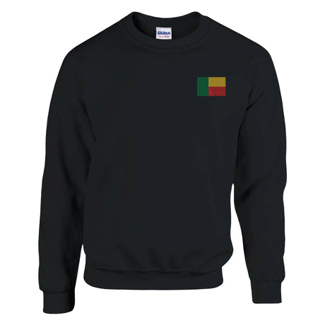 Sweat-shirt drapeau bénin broderie couleur coton mélangé