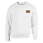Sweat-shirt drapeau birmanie broderie couleur coton mélangé