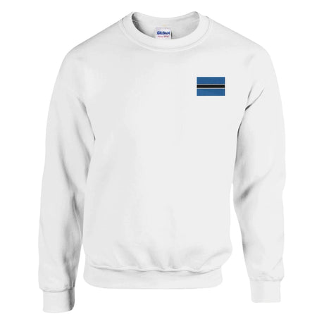 Sweat-shirt drapeau botswana broderie couleur coton mélangé