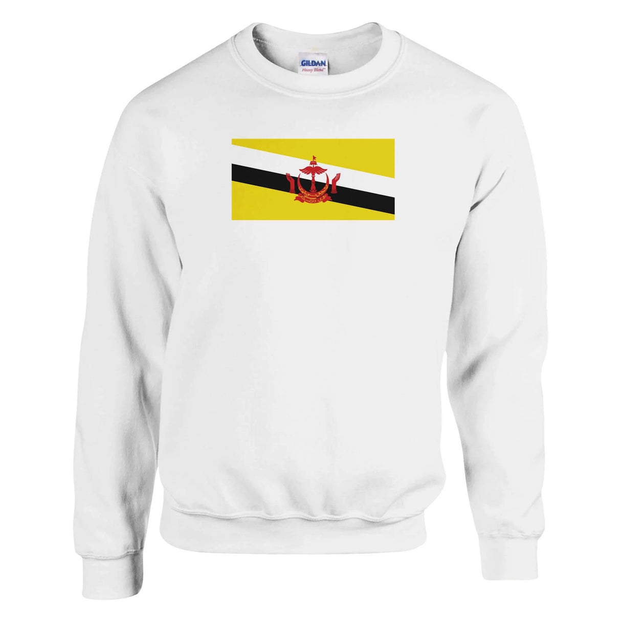 Sweat-shirt drapeau brunei coton mélangé broderie