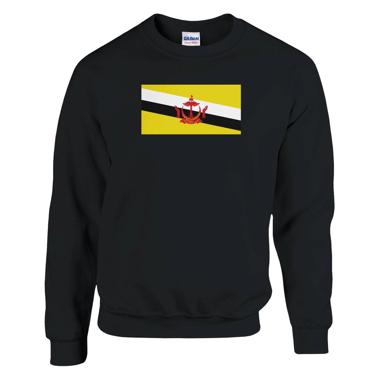 Sweat-shirt drapeau brunei coton mélangé broderie