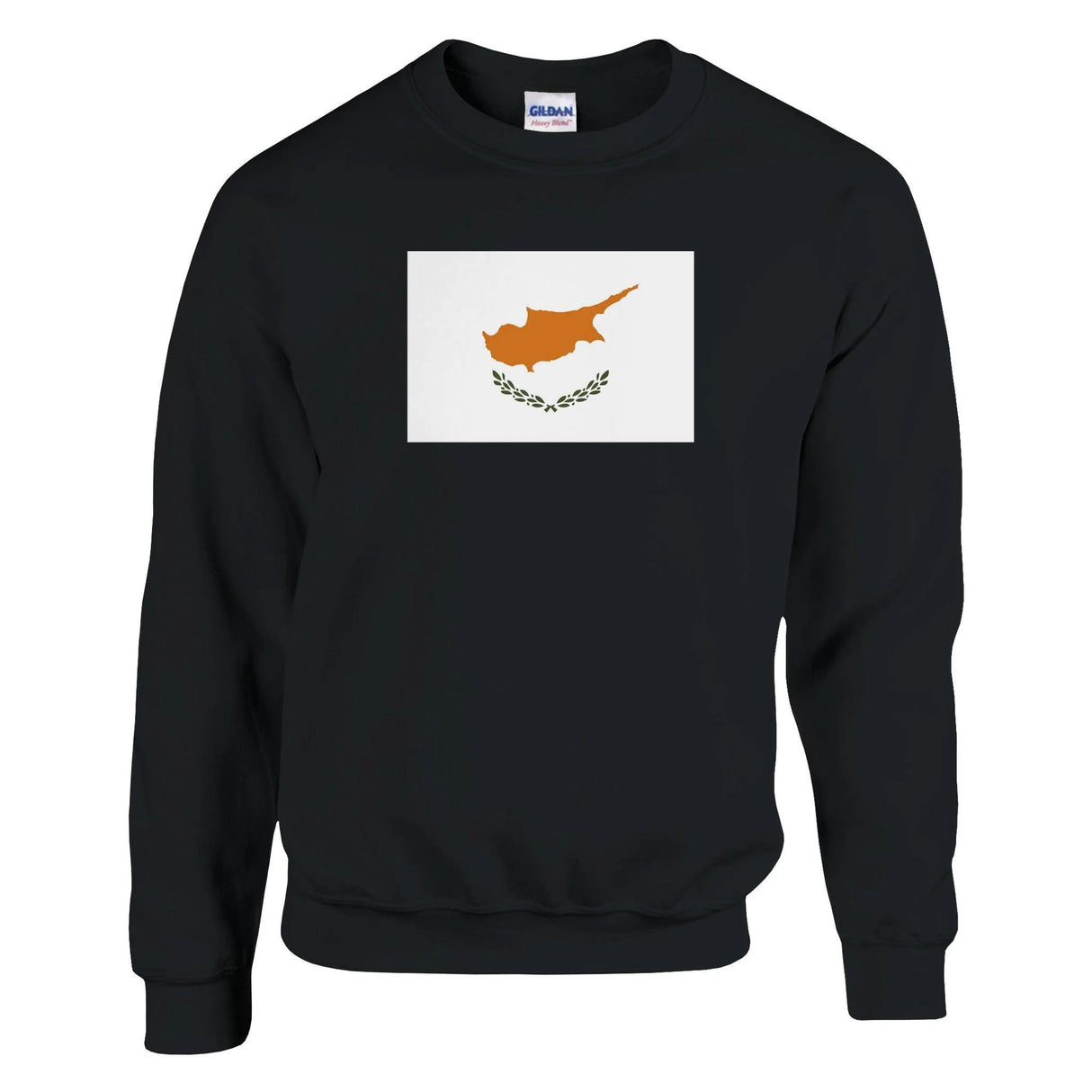 Sweat-shirt drapeau chypre coton mélangé doux brodé