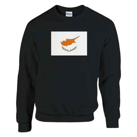 Sweat-shirt drapeau chypre coton mélangé doux brodé