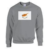 Sweat-shirt drapeau chypre coton mélangé doux brodé