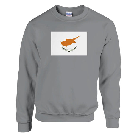 Sweat-shirt drapeau chypre coton mélangé doux brodé