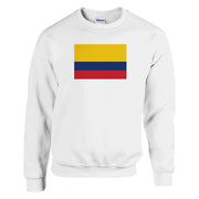Sweat-shirt drapeau colombie coton mélangé brodé confortable