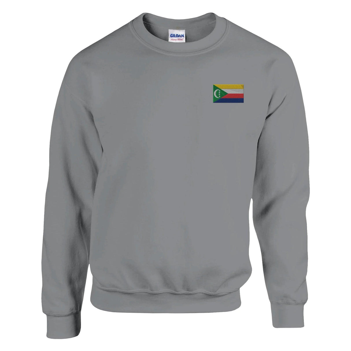 Sweat-shirt drapeau comores broderie couleur mélange doux