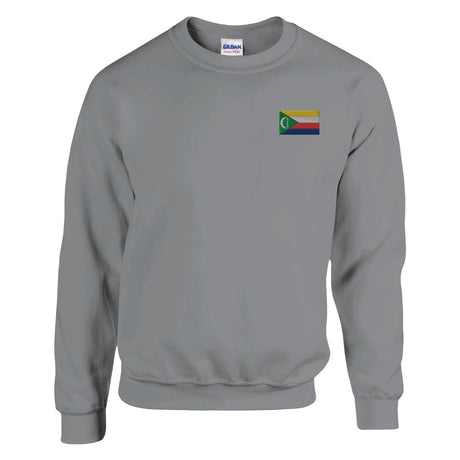 Sweat-shirt drapeau comores broderie couleur mélange doux