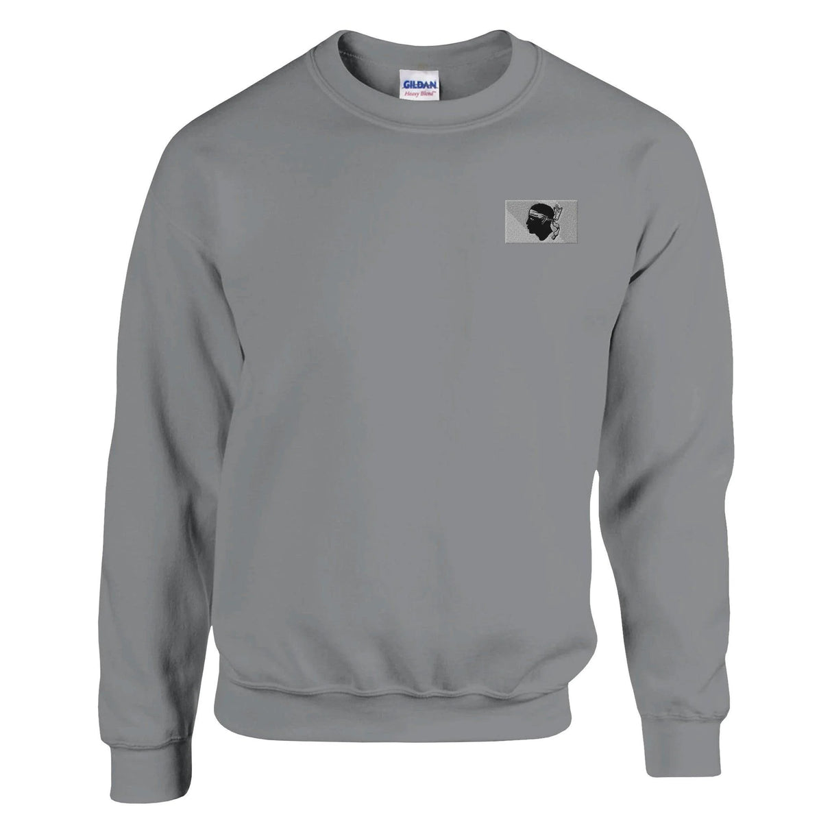 Sweat-shirt drapeau corse broderie couleur coton mélangé