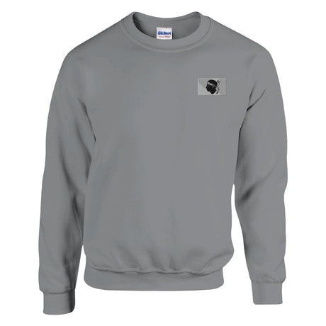 Sweat-shirt drapeau corse broderie couleur coton mélangé