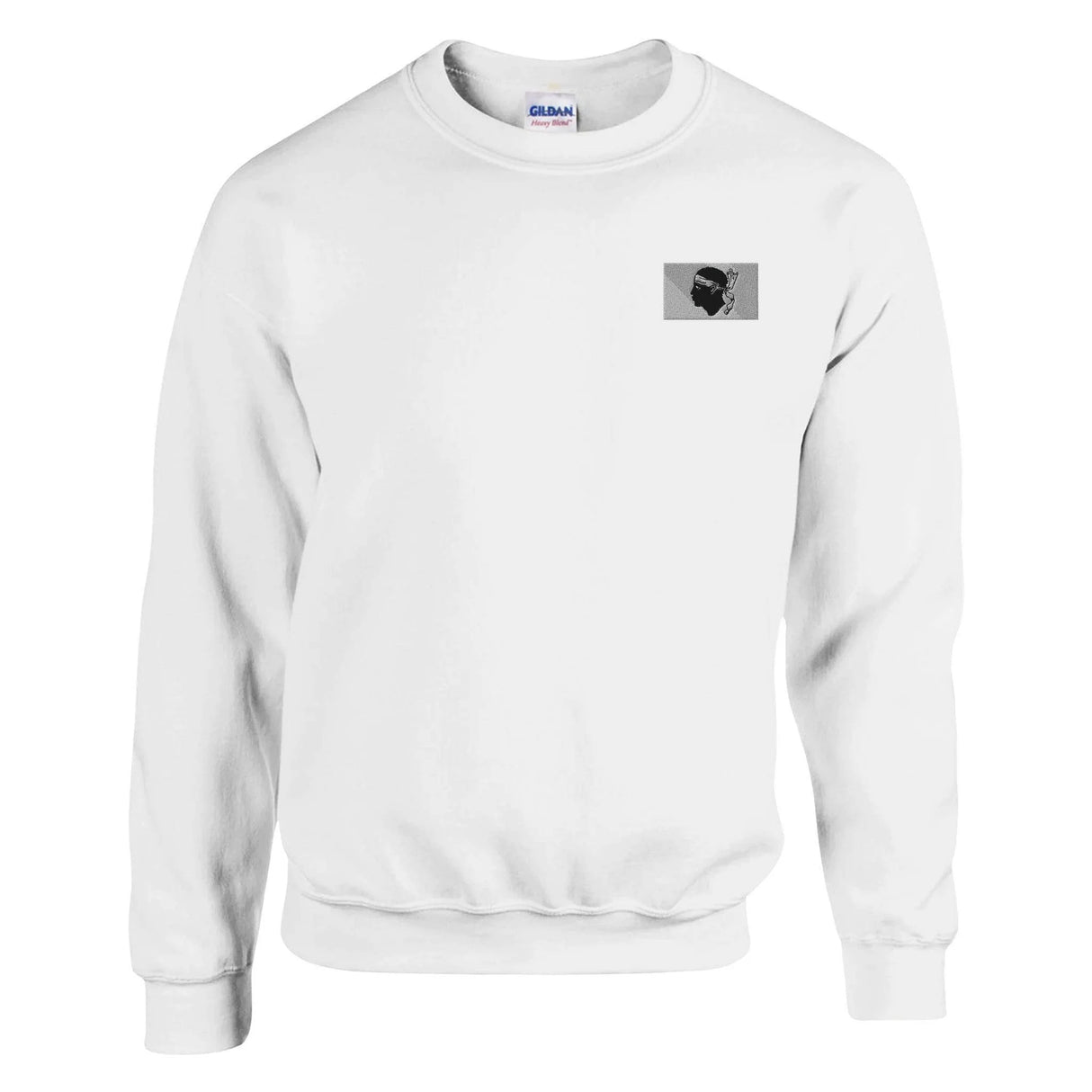 Sweat-shirt drapeau corse broderie couleur coton mélangé